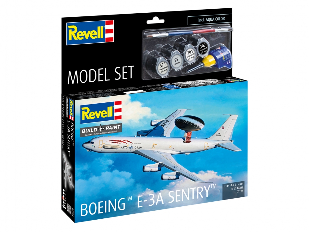 Assembly model, Revell, Airplane, Boeing E-3A, 85 parts