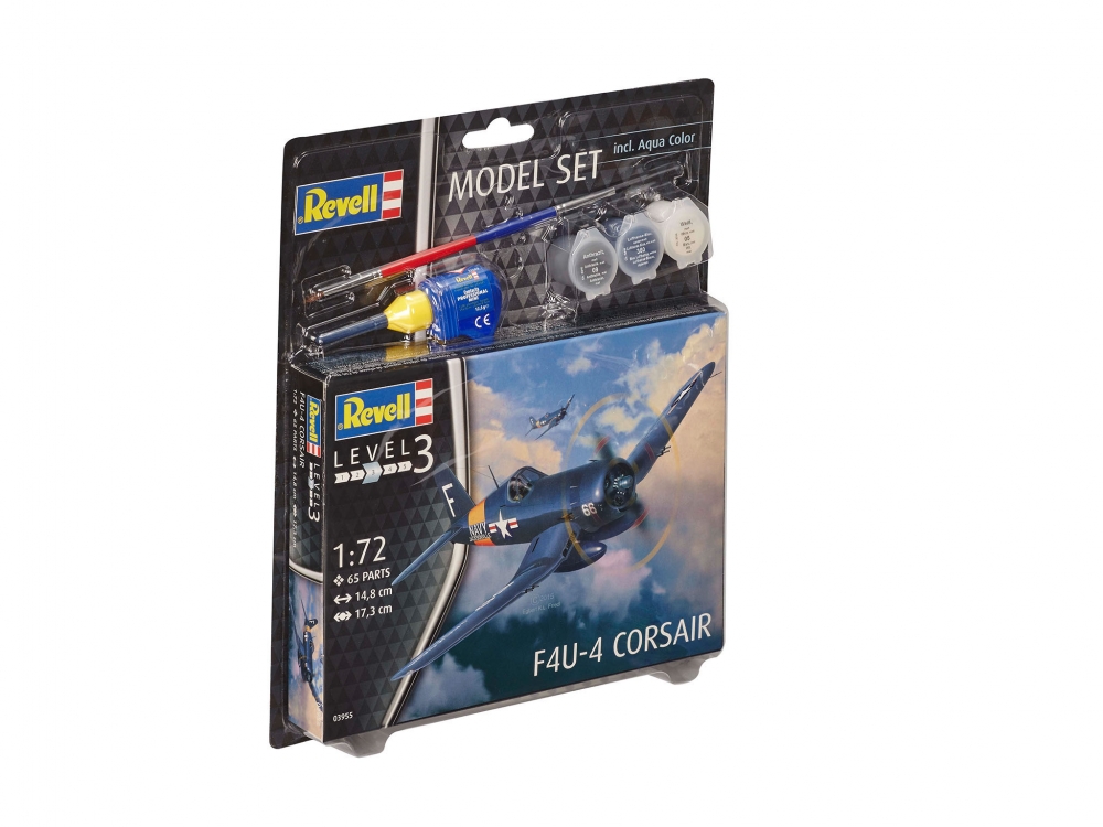 Assembly model, Revell, F4U-4 Corsair aircraft, 65 parts
