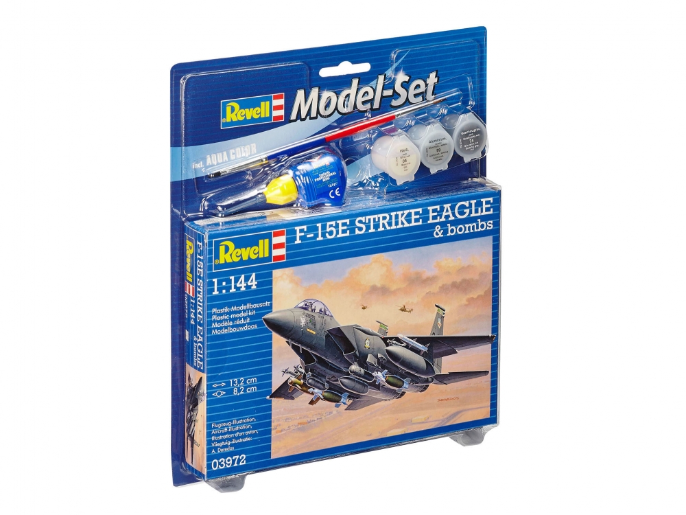 Сглобяем модел, Revell, Самолет F-15E Strike Eagle & Bombs, 70 части