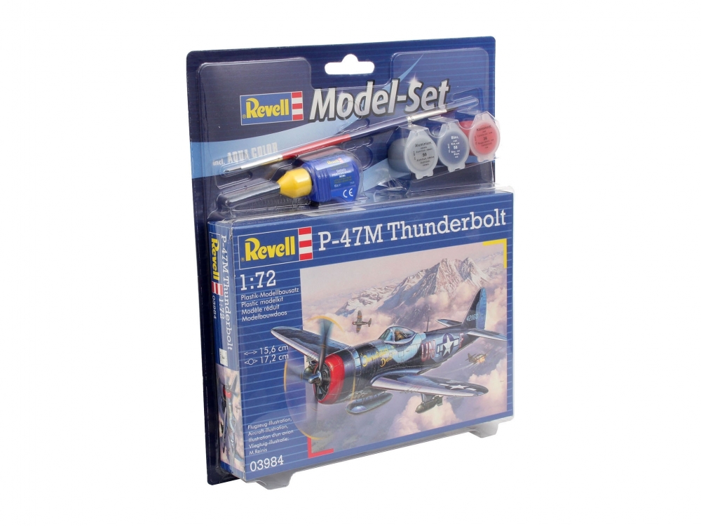 Assembly model, Revell, P-47M Thunderbolt aircraft, 67 parts