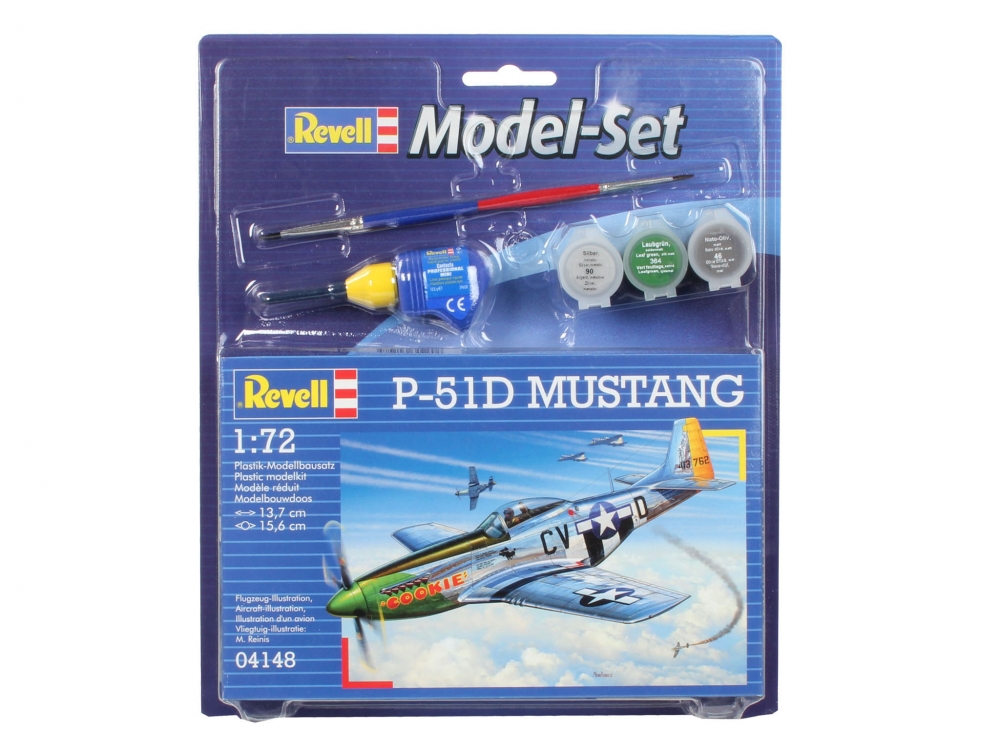 Assembly model, Revell, P-51D Mustang aircraft, 34 parts
