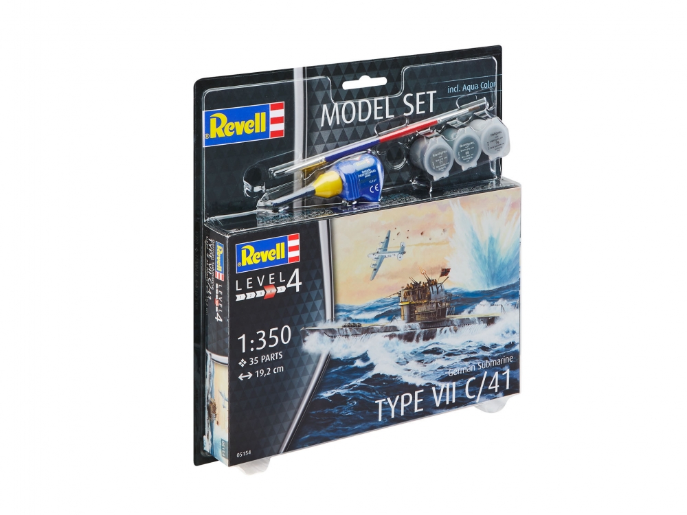 Assembly model, Revell, German submarine Type VII C/41, 35 parts