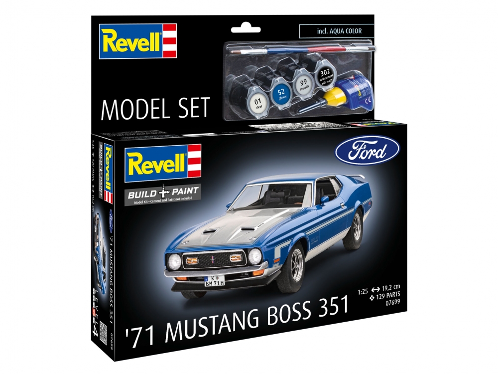 Сглобяем модел, Revell, Автомобил Ford Mustang Boss 351′71, 129 части