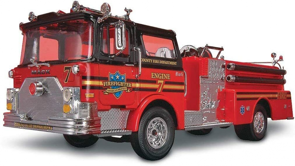Assembled model Fire truck, Mack, 60 parts