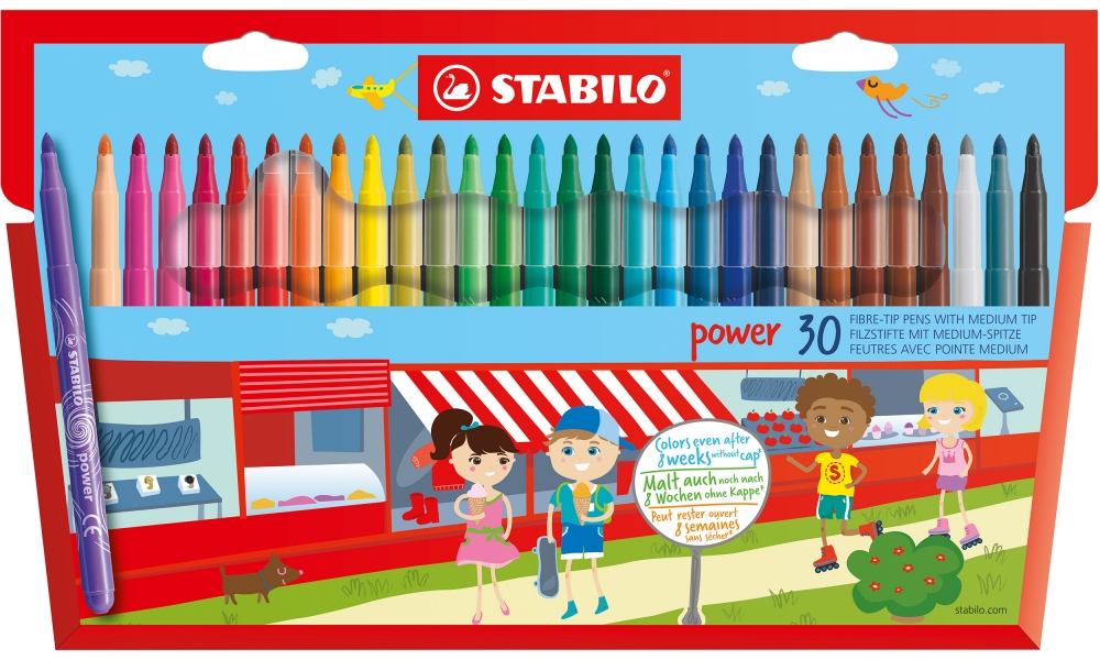 Комплект флумастери, Stabilo, Power ST280/30-01, 30 цвята