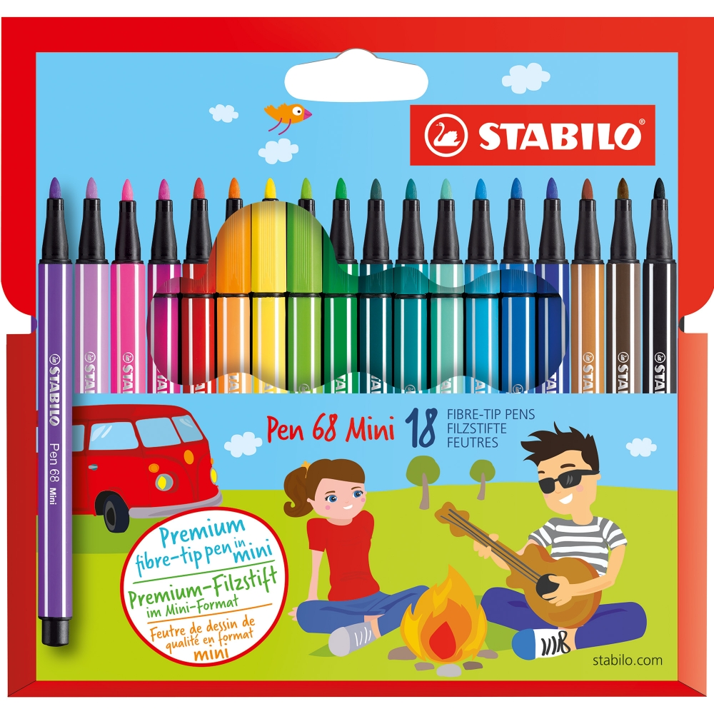 Set of markers, Stabilo, Pen 68 ST668/18, 18 colors