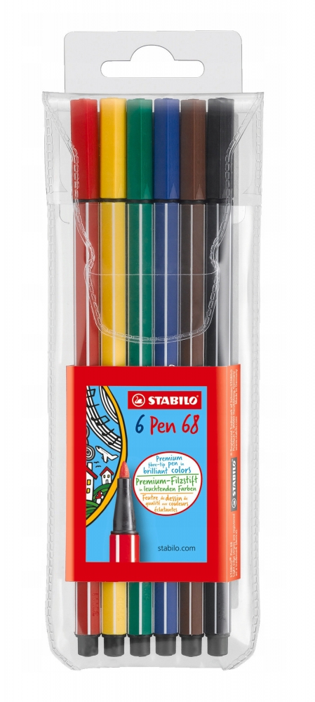 Комплект флумастери, Stabilo, Pen 68 ST6806/PL, 6 цвята