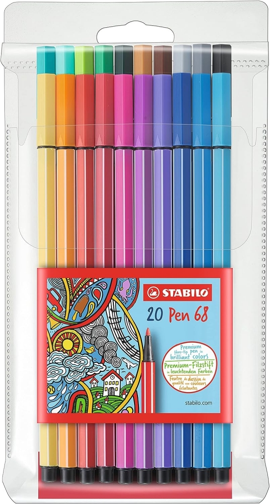 Комплект флумастери, Stabilo, Pen 68 ST6820/PL, 20 цвята