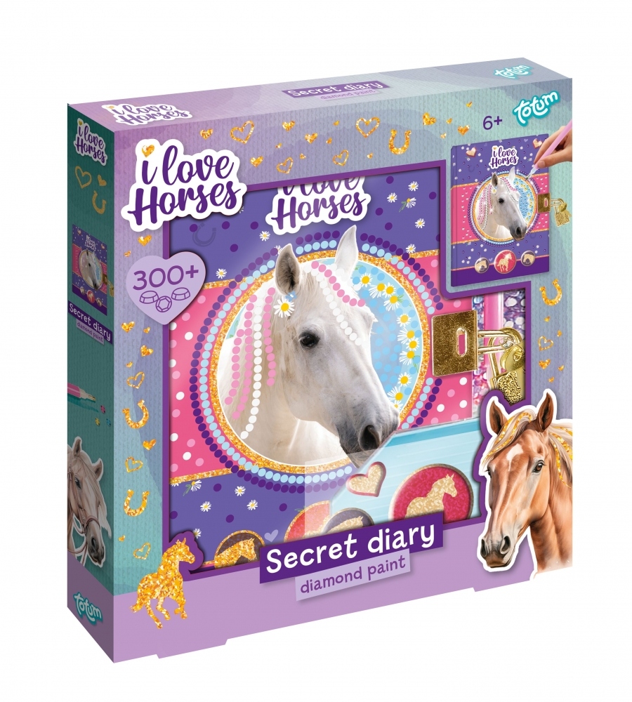 Creative kit, Totum, I Love Horses, Decorate your own secret diary with diamonds