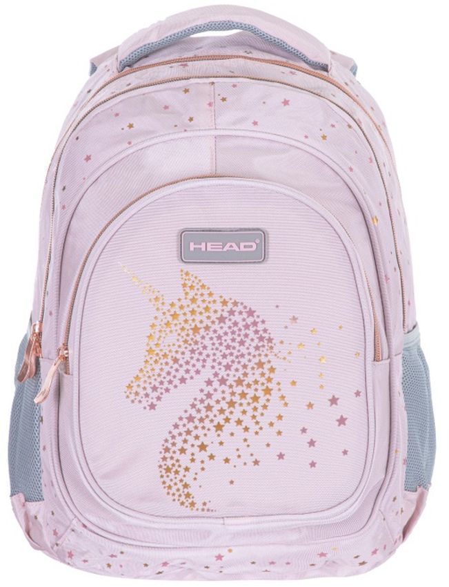 School backpack, Head, Rose gold, 39x28x15cm