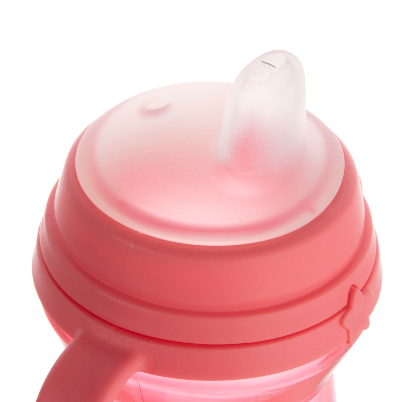 Cup with straw 250 ml pink