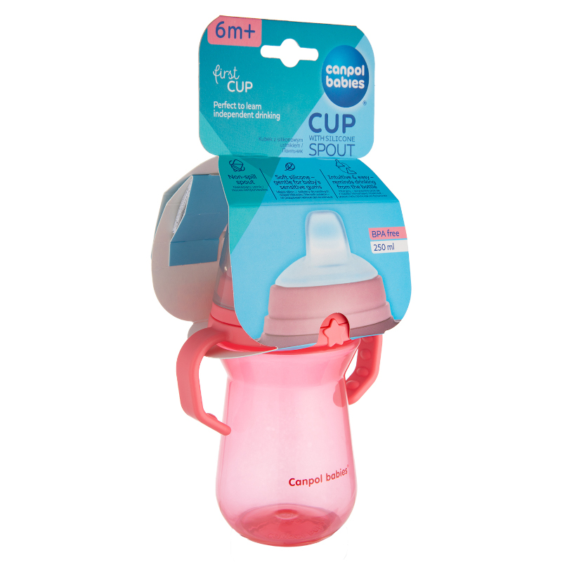 Cup with straw 250 ml pink
