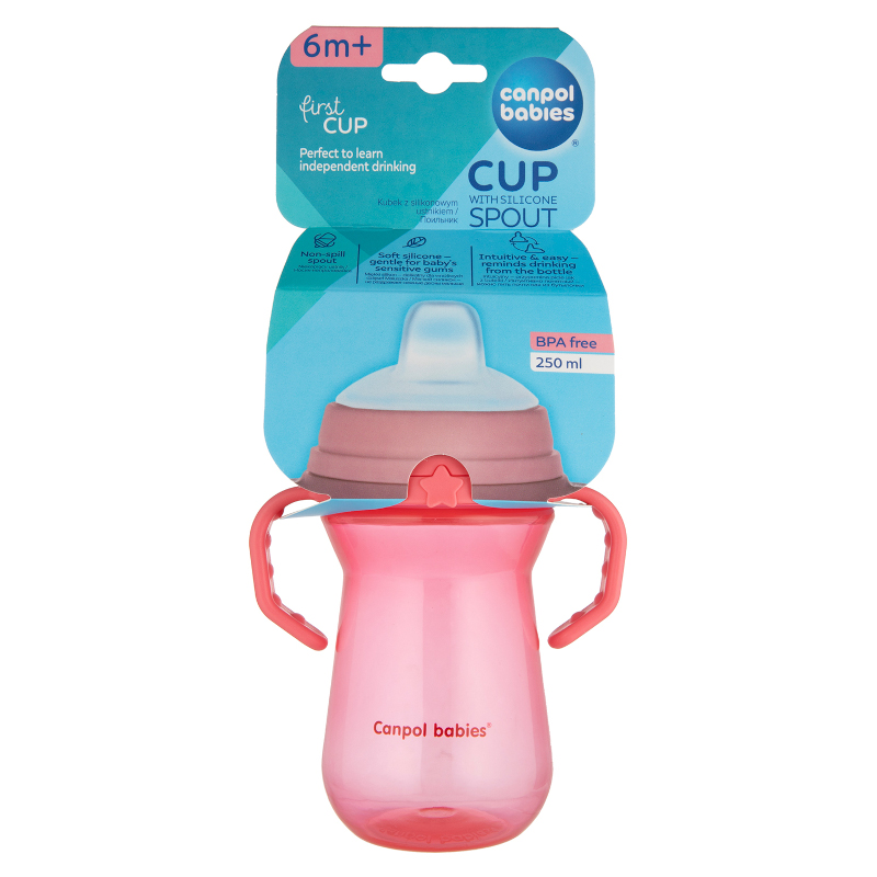 Cup with straw 250 ml pink