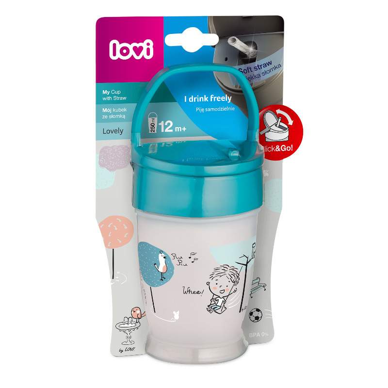 Lovely boy cup with straw 250 ml