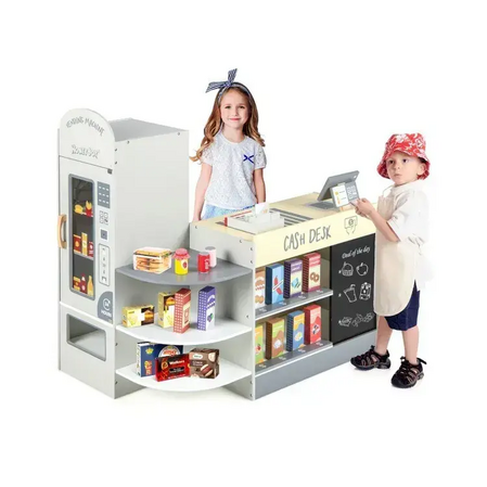 Large wooden shop with accessories white, Costway