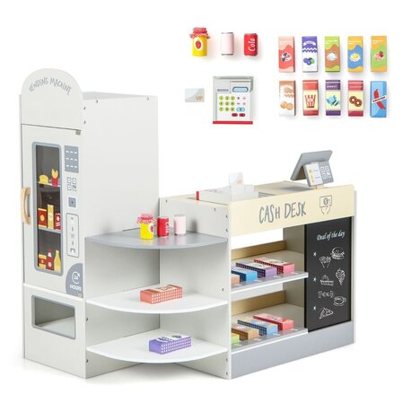 Large wooden shop with accessories white, Costway