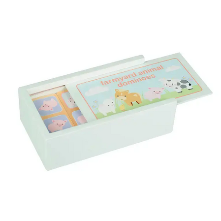 Dominoes in a wooden box, farm animals (FSC®)