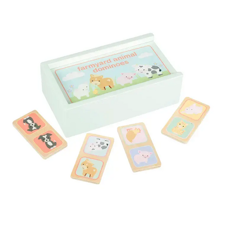 Dominoes in a wooden box, farm animals (FSC®)