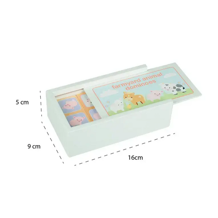 Dominoes in a wooden box, farm animals (FSC®)