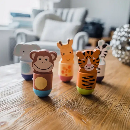 Wooden Mini Bowling - Jungle Animals (FSC®)