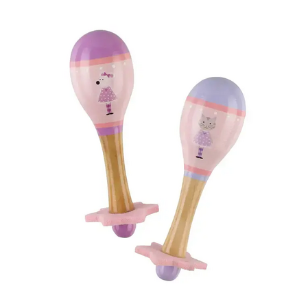 Set of maracas - Pink mouse and kitten