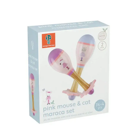 Set of maracas - Pink mouse and kitten