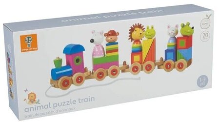 Large wooden train, puzzle and sorter - Animals Collection
