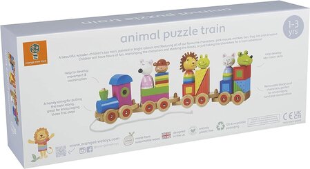 Large wooden train, puzzle and sorter - Animals Collection