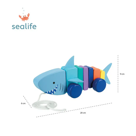 Дървена играчка за дърпане Акула -  Sea Life