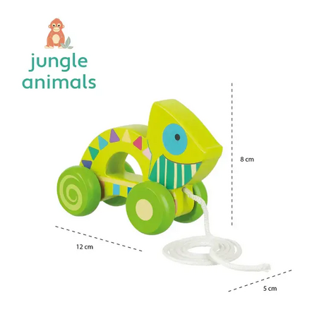 Играчка за дърпане Хамелеон - Jungle Animals