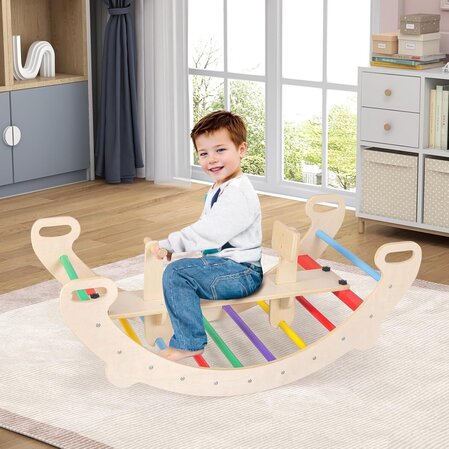 Wooden swing climber "Rainbow" 4in1, Costway