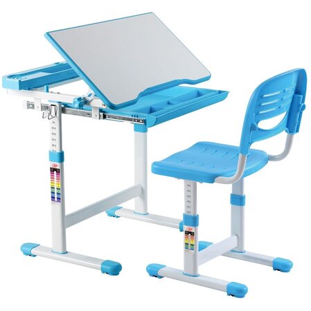 Adjustable children's desk and chair, blue, Costway