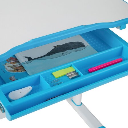 Adjustable children's desk and chair, blue, Costway