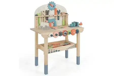 Wooden workshop with tools, Costway