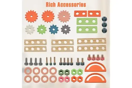 Wooden workshop with tools, Costway