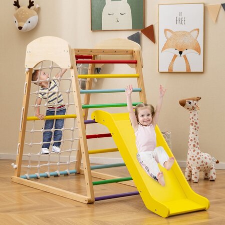 Climbing frame with slide 4in1, colorful, Costway