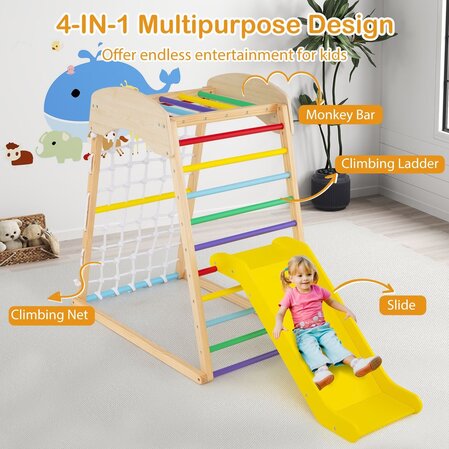 Climbing frame with slide 4in1, colorful, Costway