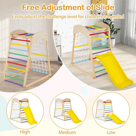 Climbing frame with slide 4in1, colorful, Costway