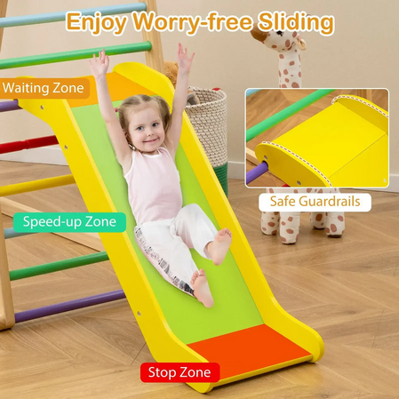 Climbing frame with slide 4in1, colorful, Costway