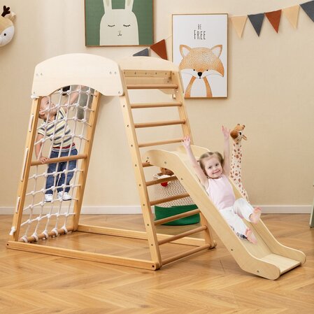 Climbing frame with slide 4in1, classic, Costway