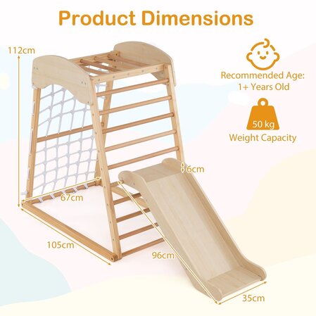 Climbing frame with slide 4in1, classic, Costway