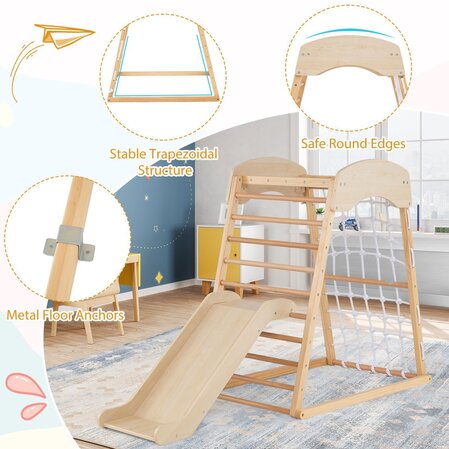 Climbing frame with slide 4in1, classic, Costway