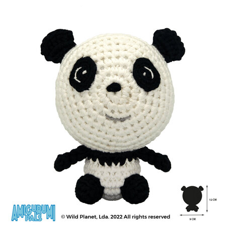 Hand-knitted toy, Panda 12cm