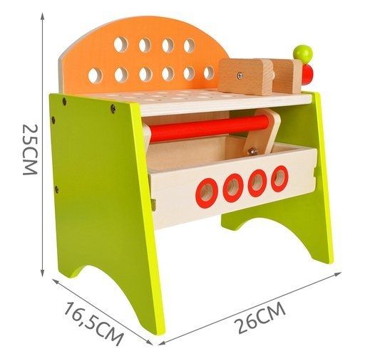 Дървена детска работилница с инструменти