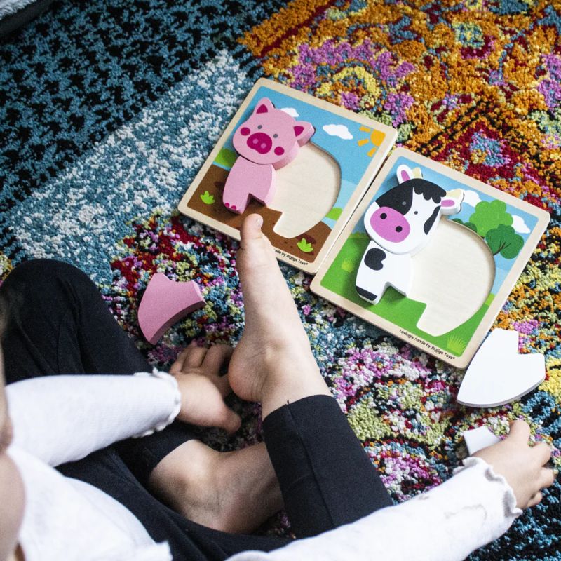 Bigjigs - Wooden children’s puzzle - Pink pig